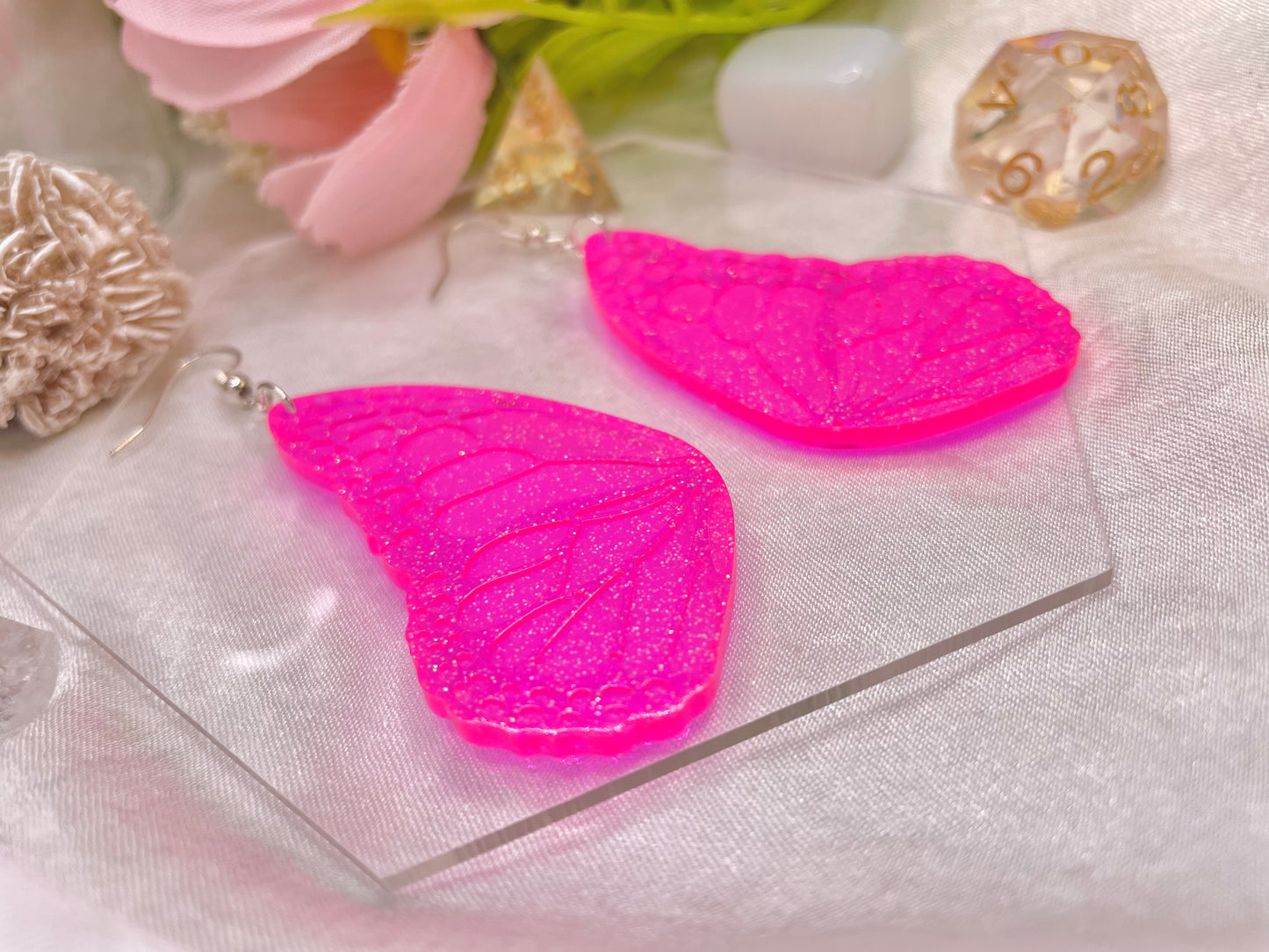 Doll Pink Resin Earrings