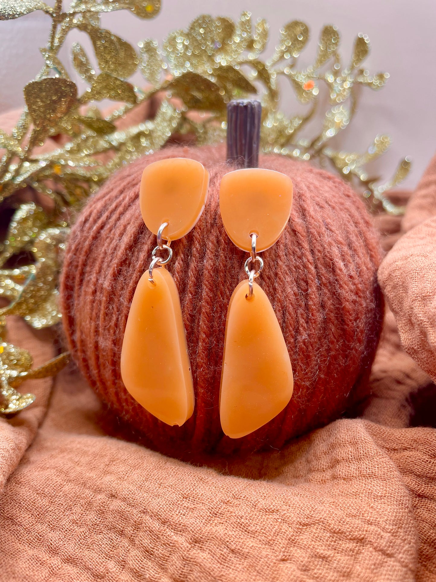 Autumn Melon Resin Earrings