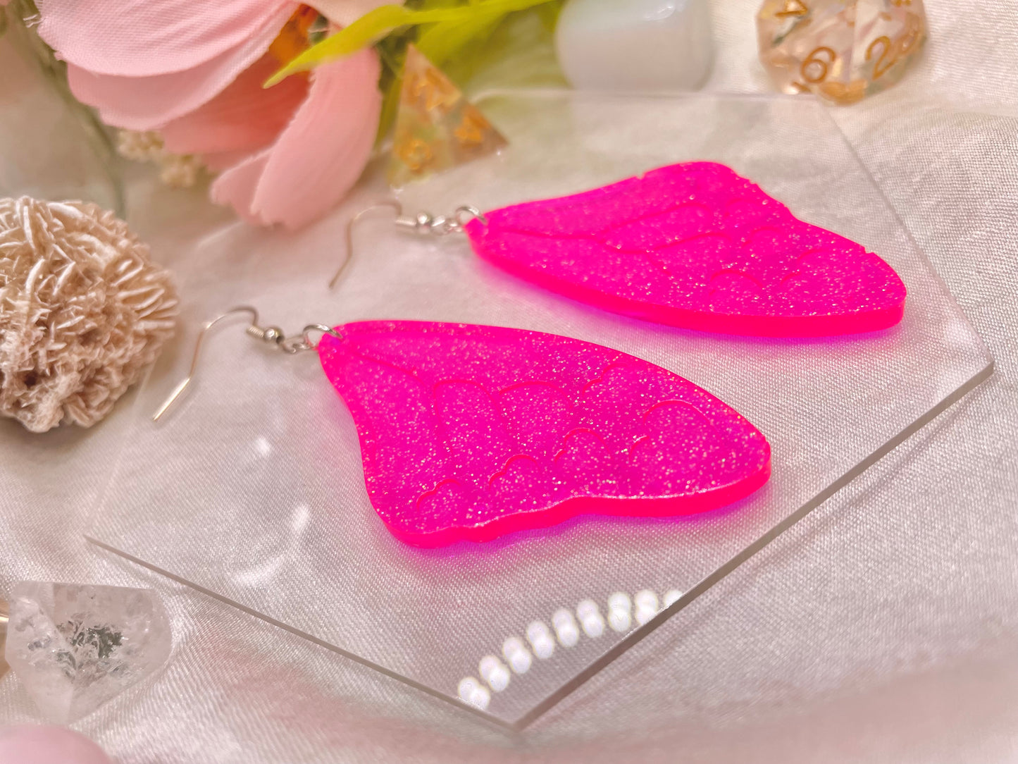 Doll Pink Resin Earrings