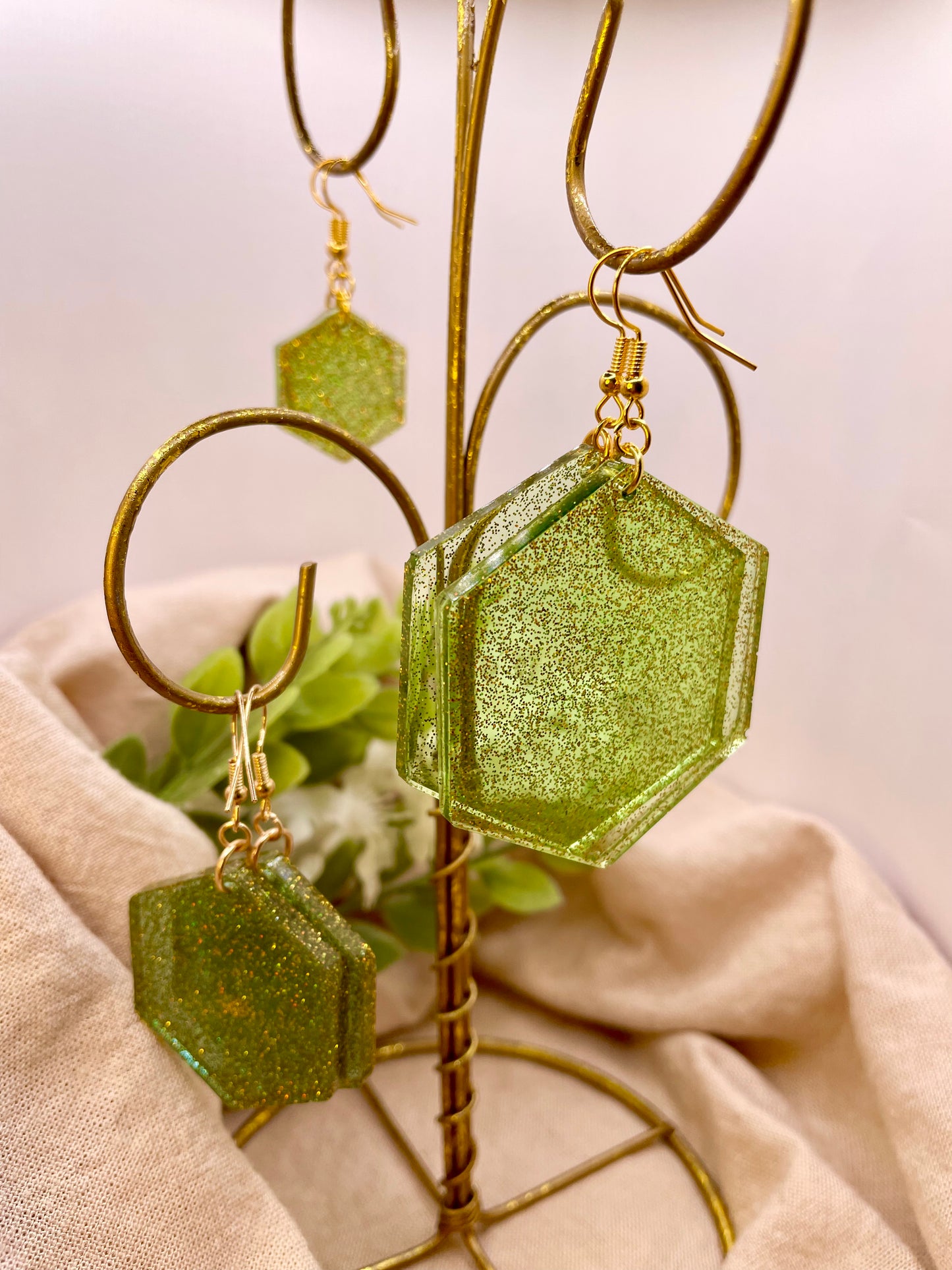 Greengold Hex Earrings
